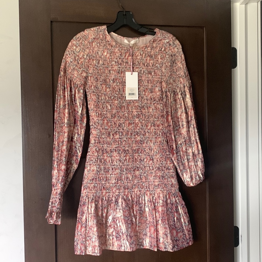 Loveshackfancy silk dress xs. Brand new with tags